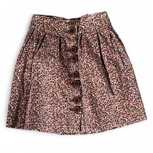 Anthropologie Multicolor Button-Front Women's Skirt. Size 4.